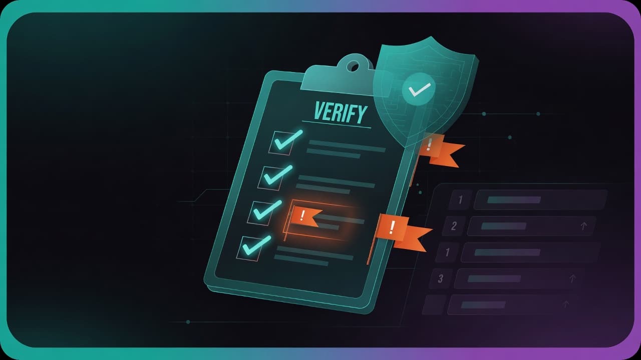 Tipster verification checklist with trust shield